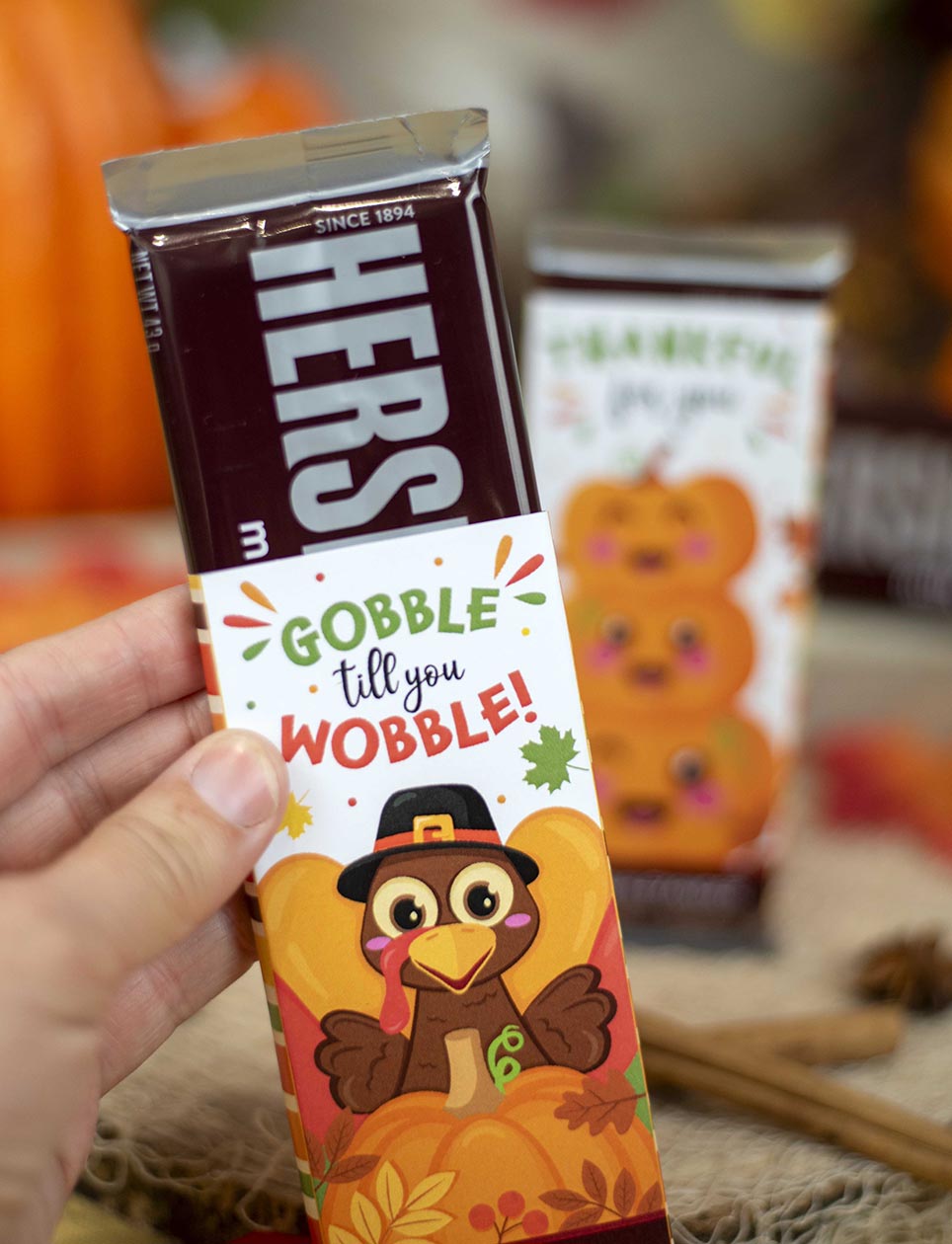 thanksgiving chocolate bar wrapper for hershey bar